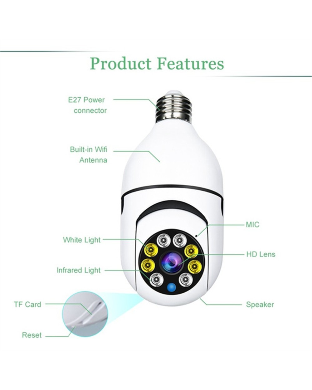 š„Last Day Promotionš„-Wireless Wifi Light Bulb Camera Security Camera