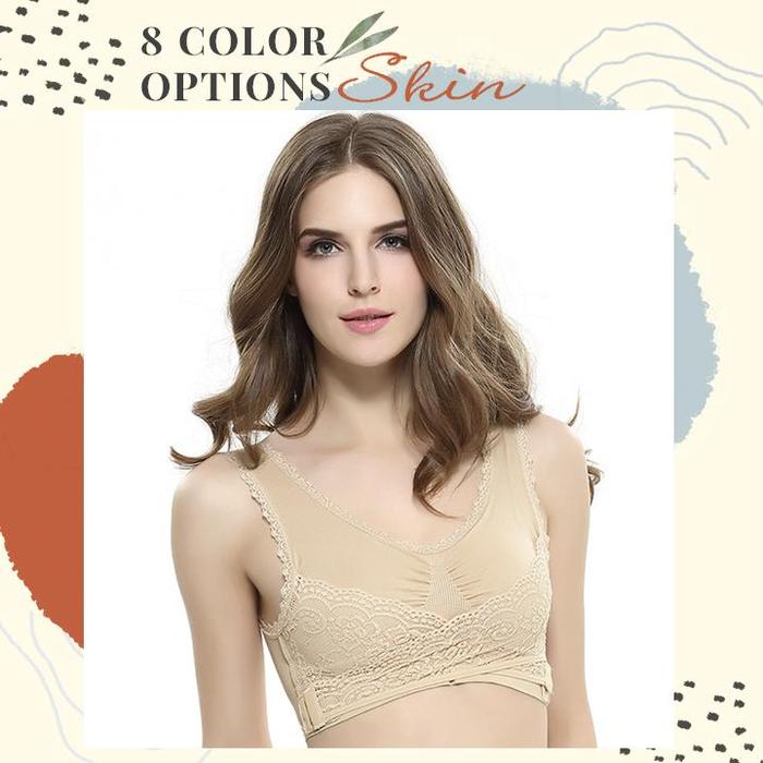 Instant Lift Front Cross Side Buckle Lace Bra