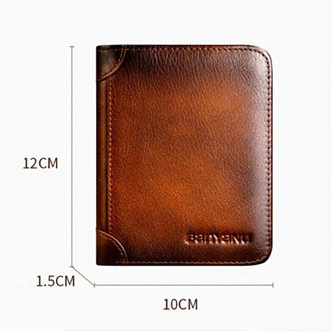 Multi-functional RFID Blocking Waterproof Durable Genuine Leather Wallet