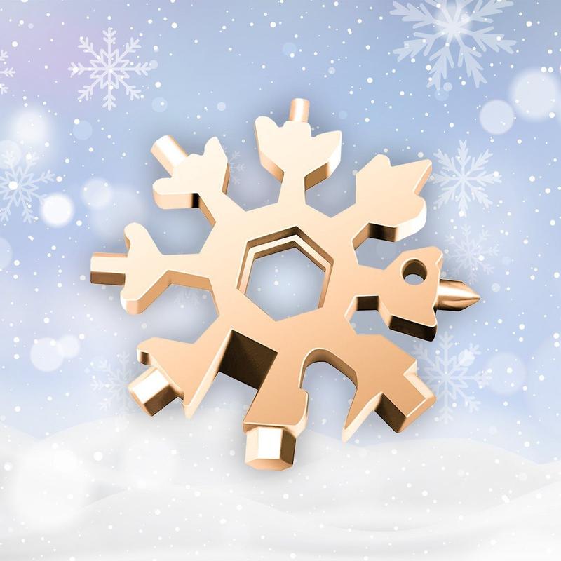 Amenitee 18-in-1 stainless steel snowflakes multi-tool&keychain