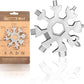 Amenitee 18-in-1 stainless steel snowflakes multi-tool&keychain