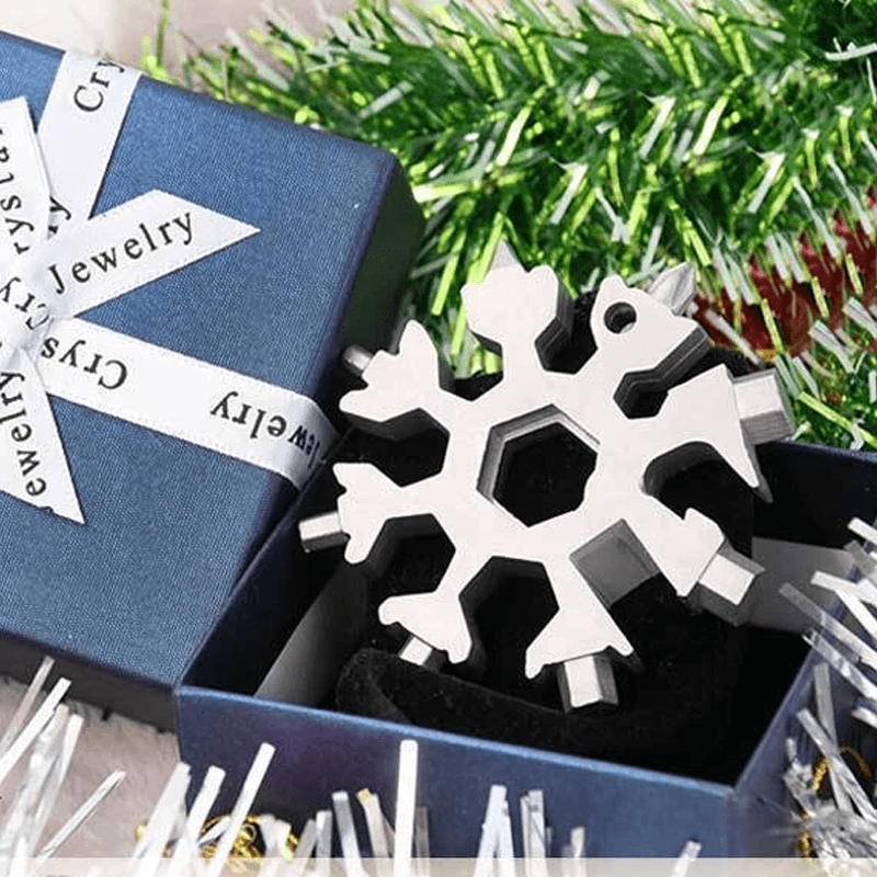 Amenitee 18-in-1 stainless steel snowflakes multi-tool&keychain