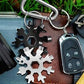 Amenitee 18-in-1 stainless steel snowflakes multi-tool&keychain