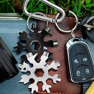 Amenitee 18-in-1 stainless steel snowflakes multi-tool&keychain