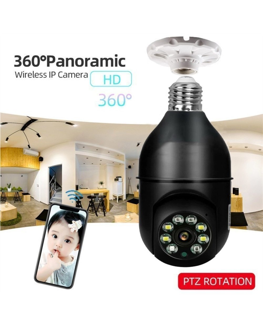 🔥Last Day Promotion🔥-Wireless Wifi Light Bulb Camera Security Camera